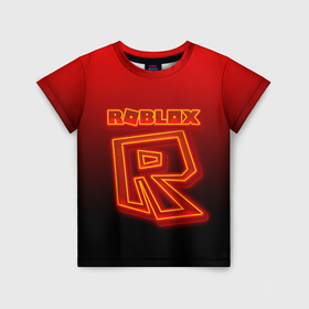 Детская футболка 3D с принтом Roblox red   Роблокс в Кировске, 100% гипоаллергенный полиэфир | прямой крой, круглый вырез горловины, длина до линии бедер, чуть спущенное плечо, ткань немного тянется | Тематика изображения на принте: 