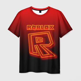 Мужская футболка 3D с принтом Roblox red   Роблокс , 100% полиэфир | прямой крой, круглый вырез горловины, длина до линии бедер | Тематика изображения на принте: 
