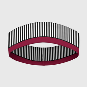 Повязка на голову 3D с принтом Burgundy black striped pattern в Курске,  |  | 