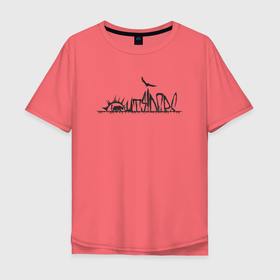 Мужская футболка хлопок Oversize с принтом Аутсайдеры в Курске, 100% хлопок | свободный крой, круглый ворот, “спинка” длиннее передней части | 