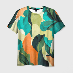 Мужская футболка 3D с принтом Multicoloured camouflage в Тюмени, 100% полиэфир | прямой крой, круглый вырез горловины, длина до линии бедер | 
