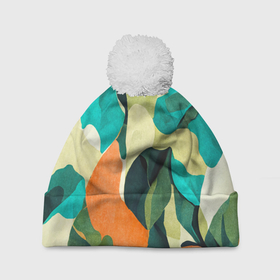 Шапка 3D c помпоном с принтом Multicoloured camouflage в Тюмени, 100% полиэстер | универсальный размер, печать по всей поверхности изделия | Тематика изображения на принте: 