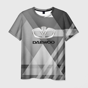 Мужская футболка 3D с принтом daewoo   logo , 100% полиэфир | прямой крой, круглый вырез горловины, длина до линии бедер | 