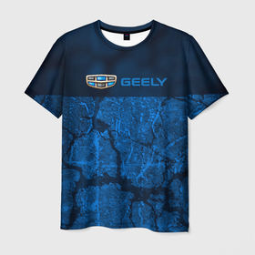 Мужская футболка 3D с принтом geely   абстракция трещины в Белгороде, 100% полиэфир | прямой крой, круглый вырез горловины, длина до линии бедер | Тематика изображения на принте: 