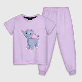 Детская пижама хлопок с принтом Веселый серый слоник в Кировске, 100% хлопок |  брюки и футболка прямого кроя, без карманов, на брюках мягкая резинка на поясе и по низу штанин
 | Тематика изображения на принте: 
