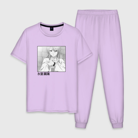 Мужская пижама хлопок с принтом Аямэ Химуро арт   Наука влюблена и мы это докажем в Курске, 100% хлопок | брюки и футболка прямого кроя, без карманов, на брюках мягкая резинка на поясе и по низу штанин
 | Тематика изображения на принте: 
