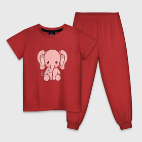 Детская пижама хлопок с принтом Маленький розовый слоненок в Кировске, 100% хлопок |  брюки и футболка прямого кроя, без карманов, на брюках мягкая резинка на поясе и по низу штанин
 | Тематика изображения на принте: 