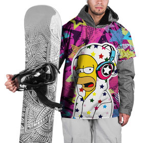 Накидка на куртку 3D с принтом Гомер Симпсон в звёздном балахоне , 100% полиэстер |  | 