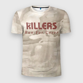 Мужская футболка 3D Slim с принтом Run For Cover (Workout Mix)   The Killers в Санкт-Петербурге, 100% полиэстер с улучшенными характеристиками | приталенный силуэт, круглая горловина, широкие плечи, сужается к линии бедра | Тематика изображения на принте: 