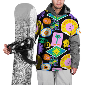 Накидка на куртку 3D с принтом Летние наклейки pop art паттерн в Кировске, 100% полиэстер |  | Тематика изображения на принте: 