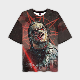 Мужская футболка oversize 3D с принтом Mick Thomson Slipknot в Тюмени,  |  | Тематика изображения на принте: 