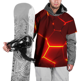 Накидка на куртку 3D с принтом Красные неоновые геометрические плиты в Петрозаводске, 100% полиэстер |  | Тематика изображения на принте: 