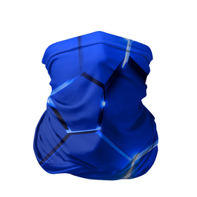 Бандана-труба 3D с принтом Синие неоновые геометрические плиты в Екатеринбурге, 100% полиэстер, ткань с особыми свойствами — Activecool | плотность 150‒180 г/м2; хорошо тянется, но сохраняет форму | 