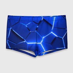 Мужские купальные плавки 3D с принтом Синие неоновые геометрические плиты в Тюмени, Полиэстер 85%, Спандекс 15% |  | Тематика изображения на принте: 