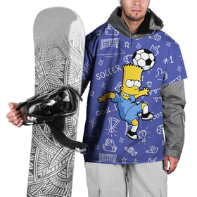 Накидка на куртку 3D с принтом Барт Симпсон бьёт футбольный мяч головой в Екатеринбурге, 100% полиэстер |  | 
