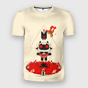 Мужская футболка 3D Slim с принтом Одержимый ягненок Cult of the lamb в Екатеринбурге, 100% полиэстер с улучшенными характеристиками | приталенный силуэт, круглая горловина, широкие плечи, сужается к линии бедра | 