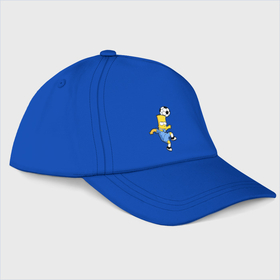 Бейсболка с принтом Барт Симпсон   игра головой , 100% хлопок | классический козырек, металлическая застежка-регулятор размера | 