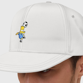 Кепка снепбек с прямым козырьком с принтом Барт Симпсон   игра головой , хлопок 100% |  | Тематика изображения на принте: 