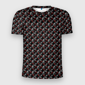 Мужская футболка 3D Slim с принтом Symbol in a circle в Кировске, 100% полиэстер с улучшенными характеристиками | приталенный силуэт, круглая горловина, широкие плечи, сужается к линии бедра | 