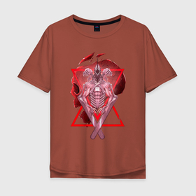 Мужская футболка хлопок Oversize с принтом Дэндзи в форме демона в Белгороде, 100% хлопок | свободный крой, круглый ворот, “спинка” длиннее передней части | 