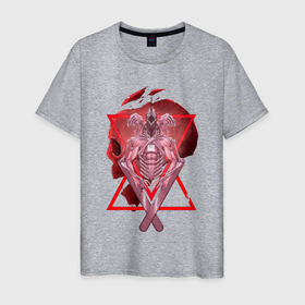 Мужская футболка хлопок с принтом Дэндзи в форме демона в Курске, 100% хлопок | прямой крой, круглый вырез горловины, длина до линии бедер, слегка спущенное плечо. | Тематика изображения на принте: 