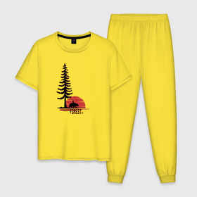 Мужская пижама хлопок с принтом Рождённые в лесу в Курске, 100% хлопок | брюки и футболка прямого кроя, без карманов, на брюках мягкая резинка на поясе и по низу штанин
 | Тематика изображения на принте: 