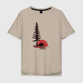 Мужская футболка хлопок Oversize с принтом Рождённые в лесу в Курске, 100% хлопок | свободный крой, круглый ворот, “спинка” длиннее передней части | Тематика изображения на принте: 