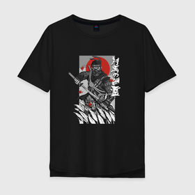 Мужская футболка хлопок Oversize с принтом Jin Sakai арт в Санкт-Петербурге, 100% хлопок | свободный крой, круглый ворот, “спинка” длиннее передней части | 