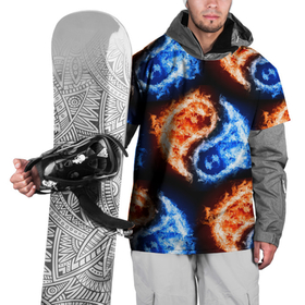 Накидка на куртку 3D с принтом Инь   янь, огонь   вода, паттерн , 100% полиэстер |  | Тематика изображения на принте: 