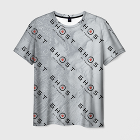 Мужская футболка 3D с принтом Призрак Цусимы узор в Кировске, 100% полиэфир | прямой крой, круглый вырез горловины, длина до линии бедер | 