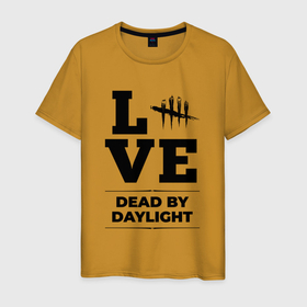 Мужская футболка хлопок с принтом Dead by Daylight love classic в Белгороде, 100% хлопок | прямой крой, круглый вырез горловины, длина до линии бедер, слегка спущенное плечо. | 