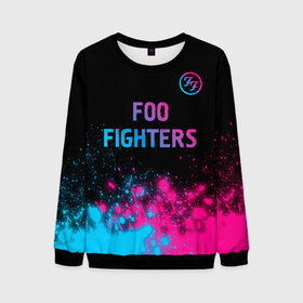 Мужской свитшот 3D с принтом Foo Fighters   neon gradient: символ сверху в Курске, 100% полиэстер с мягким внутренним слоем | круглый вырез горловины, мягкая резинка на манжетах и поясе, свободная посадка по фигуре | Тематика изображения на принте: 