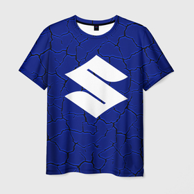 Мужская футболка 3D с принтом suzuki   трещины в Петрозаводске, 100% полиэфир | прямой крой, круглый вырез горловины, длина до линии бедер | 