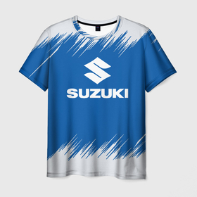 Мужская футболка 3D с принтом suzuki   sport , 100% полиэфир | прямой крой, круглый вырез горловины, длина до линии бедер | 