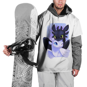 Накидка на куртку 3D с принтом Ночная и дневная фурия   Как приручить дракона в Екатеринбурге, 100% полиэстер |  | Тематика изображения на принте: 