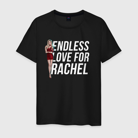 Мужская футболка хлопок с принтом Endless love for Rachel в Санкт-Петербурге, 100% хлопок | прямой крой, круглый вырез горловины, длина до линии бедер, слегка спущенное плечо. | 
