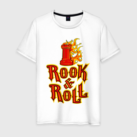 Мужская футболка хлопок с принтом Ладья и Ролл (рок шахматы) в Белгороде, 100% хлопок | прямой крой, круглый вырез горловины, длина до линии бедер, слегка спущенное плечо. | 