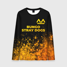 Мужской лонгслив 3D с принтом Bungo Stray Dogs   gold gradient: символ сверху в Санкт-Петербурге, 100% полиэстер | длинные рукава, круглый вырез горловины, полуприлегающий силуэт | 