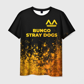 Мужская футболка 3D с принтом Bungo Stray Dogs   gold gradient: символ сверху в Кировске, 100% полиэфир | прямой крой, круглый вырез горловины, длина до линии бедер | 