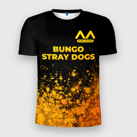 Мужская футболка 3D Slim с принтом Bungo Stray Dogs   gold gradient: символ сверху в Кировске, 100% полиэстер с улучшенными характеристиками | приталенный силуэт, круглая горловина, широкие плечи, сужается к линии бедра | 