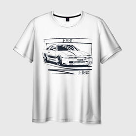 Мужская футболка 3D с принтом Toyota Supra MK3 (ЧБ) в Санкт-Петербурге, 100% полиэфир | прямой крой, круглый вырез горловины, длина до линии бедер | Тематика изображения на принте: 