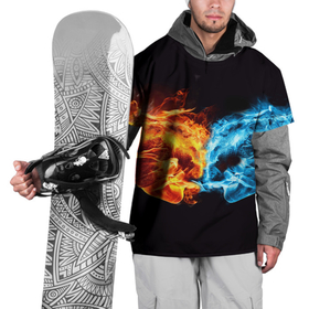Накидка на куртку 3D с принтом Вода и огонь   два кулака Brofist , 100% полиэстер |  | Тематика изображения на принте: 
