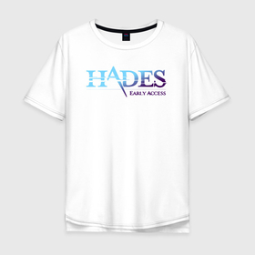 Мужская футболка хлопок Oversize с принтом Hades   неон в Тюмени, 100% хлопок | свободный крой, круглый ворот, “спинка” длиннее передней части | Тематика изображения на принте: 