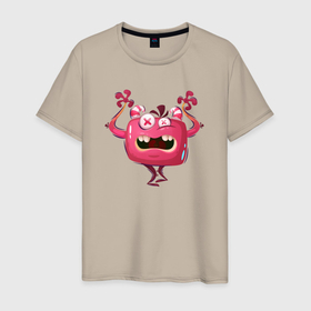 Мужская футболка хлопок с принтом Зомби   карамелька в Курске, 100% хлопок | прямой крой, круглый вырез горловины, длина до линии бедер, слегка спущенное плечо. | 
