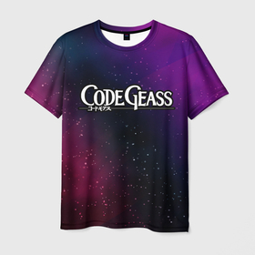 Мужская футболка 3D с принтом Code Geass gradient space в Санкт-Петербурге, 100% полиэфир | прямой крой, круглый вырез горловины, длина до линии бедер | 