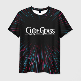 Мужская футболка 3D с принтом Code Geass infinity , 100% полиэфир | прямой крой, круглый вырез горловины, длина до линии бедер | 