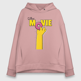 Женское худи Oversize хлопок с принтом The Simpsons Movie в Петрозаводске, френч-терри — 70% хлопок, 30% полиэстер. Мягкий теплый начес внутри —100% хлопок | боковые карманы, эластичные манжеты и нижняя кромка, капюшон на магнитной кнопке | Тематика изображения на принте: 