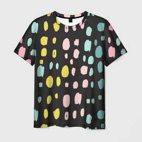 Мужская футболка 3D с принтом Разноцветные абстрактные пятна в Курске, 100% полиэфир | прямой крой, круглый вырез горловины, длина до линии бедер | 