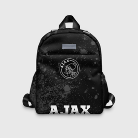 Детский рюкзак 3D с принтом Ajax sport на темном фоне: символ, надпись в городе Новоалтайск, 100% полиэстер | лямки с регулируемой длиной, сверху петелька, чтобы рюкзак можно было повесить на вешалку. Основное отделение закрывается на молнию, как и внешний карман. Внутри дополнительный карман. По бокам два дополнительных кармашка | 