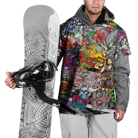 Накидка на куртку 3D с принтом Цветное граффити и татуировки в Курске, 100% полиэстер |  | 